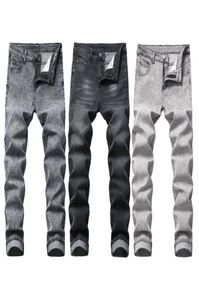 Men039s Jeans Motorcycle Men Bleached Vintage Washed Denim Destroyed Skinny Pencil Pants In 3 Colors Gray8880481