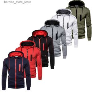 Men's Hoodies Sweatshirts Mens Full Zip Hoodie Jacket Hooded Pocket Sports Outdoor Daily Sports Basic Casual Apparel Hoodies Sweatshirts Q240528