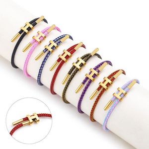 Wire Rope Bracelet Letter Buckle Adjustable Titanium Waterproof Sweat Resistant Bangles Ddrql