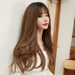 New style wig womens long curly hair full headgear