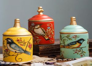 1PCS retro ceramiczne butelki do przechowywania kuchenki słoiki Tin Sugar Pot Organizer Painted Tea Caddy Magazyna