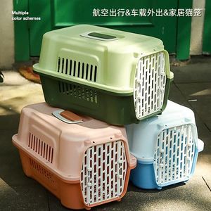 Cat Carriers Bag Portable For Outdoor Use Aviation Box Cage Pet Dog Transport Small Car Air Freight