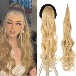 Chemical fiber wig 32in stick hair ponytail wrap around magic wand ponytail wig