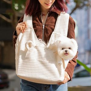 Torba dla zwierząt wychodzących przenośne torby dla psów w stylu Korea Fashion Chest Puppy Puppy Backpack Regulowany przewoźnik kota dla 6 kg 240528