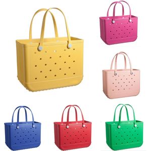 Bolsas de buraco de saco Bogg e simples e simples e simples Bolsa de armazenamento de praia EVA Bolsa feminina Bolsa leve para compras 2825