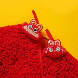 Towel Home Bathroom Embroidery Year Red Chenille Soft Hand Chinese Style Quick-Dry Towels Cartoon Wipe Handkerchief