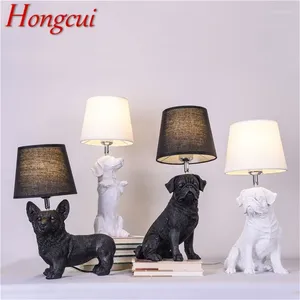 テーブルランプhongcui LED樹脂モダンな北欧のクリエイティブ漫画犬の装飾デスクライトホームのライト