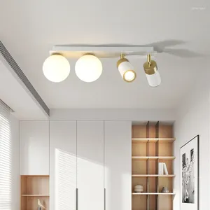 Ceiling Lights Modern Nordic LED Long Strip Light Minimalist Glass Ball Lamp For Living-dining Rooms Aisle Corridor Bedroom