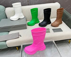 Men Women Rain Boots Designers Boot Scay Nonslip Nonslip Rubber Platform Bootie Fashion Knight Boot Jelly Color 3547847089