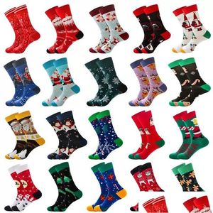 Party Favor Ups Novelty Happy Funny Men Women Couple Graphic Socks Combed Cotton Christmas Pattern Long Gift Drop Delivery Home Garden Dhgbv