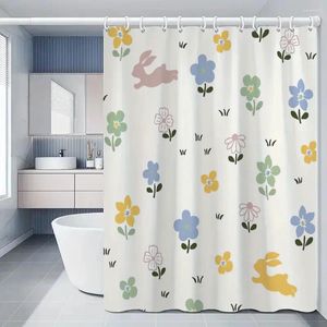 Cortinas de chuveiro cortina de banheiro floral para desenhos animados para quartos acessórios de partição dobrável Banho coisas os conjuntos de luxo de conjunto completo