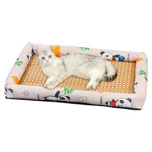 Bambusowa mata chłodzącego psa Sake dla psów koty koty chłodne podkładka do mycia łóżek z wodoodpornym dnem losowym 240520