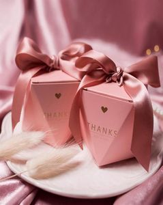 Geschenkverpackung Hochzeit bevorzugt Candy Box kreative rosa Geschenke Boxen Babyparty Papier Schokoladen Paket Festival Partyzubehör Dank7367473