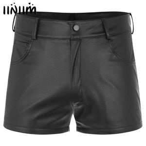 Men's Shorts Mens fully lined latex boxing shorts with PU leather pockets for pole dance carnival party clothing punk luggage club clothing S2452899