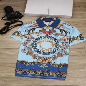 2023mens Frauen Designer Polos Doppelbuchstaben Wasser Farbdruck Casual hochwertige Mode Männer wild top blau Kaffee-3xl 259Q