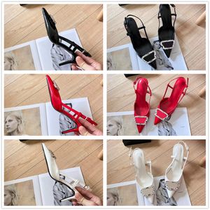 High Heels Dress Shoes Designer Sandals Sneaker Women Luxury Glitter Rivets Patent Leather Suede Fashion Black White Red 6cm 8cm Woman Wedding Shoe With Box 35-42