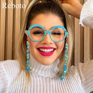 TR90 Round Glasses Frame For Women Retro Anti Blue Light High Quality Optical Eyeglasses Unique Rainbow Lady Shades 240528