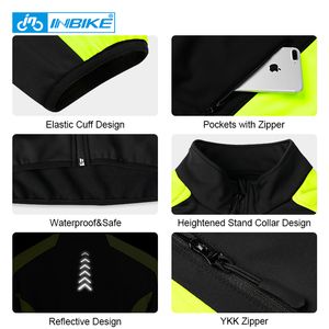 Inbike New Winter Cycling Jacket Thermal Fleece Fahrrad MTB Road Bike Kleidung winddichte wasserdichte reflektierende Windbrecher WJ602