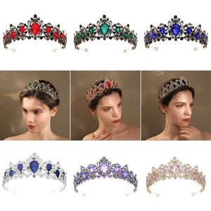 designer design huvudbonad krona tre stycken set grand brud set bröllop tillbehör halsband örhängen krona smycken prinsessan hår tillbehör