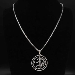 Colares pendentes 2024 Moda Sigel Sigil de Lucifer Aço inoxidável colar Satanás Asmoday Lazer Chave Baphomet Colar Jóias N7118S03 S2452766NGG