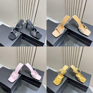 Luxury Banquet Sandals Designer Women High Heels Shoes BottomThin Heel Shallow gold chunky heels Sexy Patent Leather Summer Sandals with box size 35-42