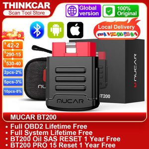 Mucar BT200 BT200 Pro Car Scan Tool OBD2 Диагностический инструмент Диагностический инструмент Полный диагноз системы для всех CAR 15 сброс кода чтения кода