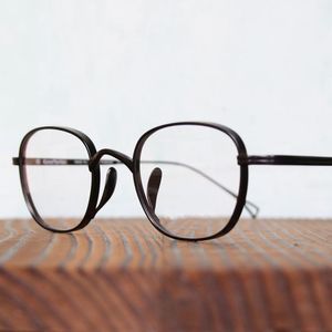 Modne okulary przeciwsłoneczne ramy Vintage kwadratowe tytanowe okulary ramy mężczyźni kobiety Japonia krótkowzroczność recepta optyczne okulary retro ey 221f