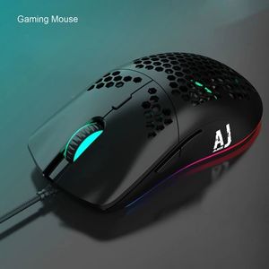 AJ390/AJ39Light Weight Wired Mouse Hollow-out Gaming Mouce Mice 6 DPI Adjustable 7 Keys for Windows 2000/XP/Vista/7/8/10 Systems Rxsbx