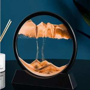 Kreative 3D bewegte Sandkunst Oranment Flüssige Sanduhr fließende Sandscape Quicksand Home Decor Geschenk dekorative Figuren 240528