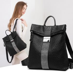 Women Backpack Style Genuine Leather Fashion Casual Bags Small Girl Schoolbag Business Laptop Backpack Charging Bagpack Rucksack Sport& 3302