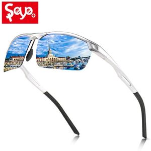 Saylayo Luxury Solglasögon Män polariserade aluminiummagnesiumrambil Kör solglasögon Male For Fishing Golf med fall 270F