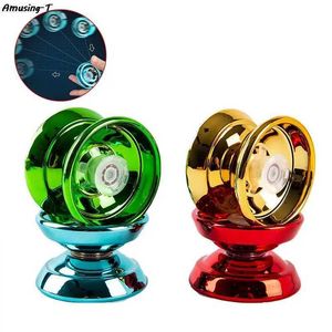 Yoyo yoyo 1 liga Yoyo Sono automático Giroscópio Metal Yoyo Toy com bainha de dedos e corda colorida para brinquedos infantis WX5.27