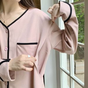 Pure Cotton Autumn New Long Sleeve Maternity Woman Nightie For Nursing Breastfeeding Pamas Pijama Sleeping Clothes