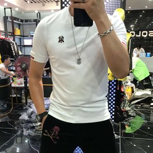 Men's T-shirts Short Sleeved Mens 2024 Summer Fashion Label Printed Embroidery Casual Top Trend Slim Fit T-shirt Base NU0J