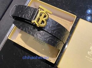 Designer Borbaroy belt fashion buckle genuine leather Black Printed Cow Leather Belt Versatile Womens
