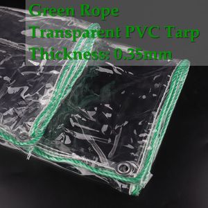 Anpassungsgröße 0,35 mm verdicken transparente PVC-Tarpaulin-grüne Seil Regenfisch-Planen Super-Perspektive Gartenanlage LKW-LKW-LKW-LKW
