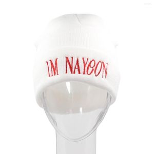 Beret Im Nayeon Beanie Hat Twice Kpop KPOP Hafted Skull Chapeau Femme Cap Hip Hop Caps 239c