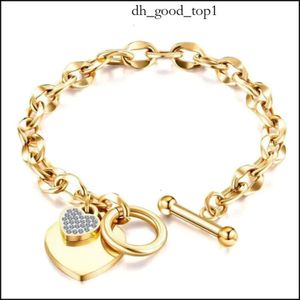 tiffanyjewelry bracelet Designer Bracelet Tiffanyjewelry Gold Link Chain Fashion Lover Heart Pendant Link Bracelets Rose Gold Color Stainless Steel Bracelet 281