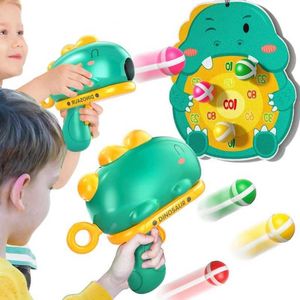 Darts Childrens Cute Cartoon Dinosaur Sticky Ball Gun Bounce Target Dart Board Shooting Game Soft Ball Gun Indoor Interactive Toy Soft Bullet S2452855