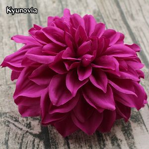 Kyunovia 5PCS/lot Big Artificial Dahlia Flower Head 15CM Dia Silk Flower Wedding Flowers Wall Floral Party Home Decorative KY43
