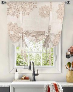 Curtain Boho Animal Elephant Pattern Window For Living Room Home Decor Blinds Drapes Kitchen Tie-up Short Curtains