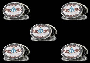 5pcs e pedidos aceitos Token Craft Silver Plated 1oz símbolos maçônicos Réplica Coleções de moedas3074634