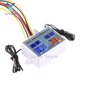 Dual Digital Thermostat Temperature Controller Two Relay Output Thermoregulator for incubator Heating Cooling 220V 12V XK-W1088