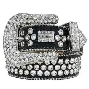 المصمم BB Belt Simon Belts للرجال نساء حزام ماس لامون الأسود على أسود أزرق أبيض متعدد الألوان مع Bling Rhinestones 215y