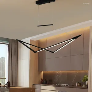 Candeliers RC Lustre moderno diminuído para a cozinha de jantar de sala de jantar preto/branco/dourado LED LED