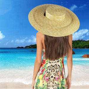 الصيف القاسي القش شقة أعلى كبيرة الحافة قبعة القش واسعة الحافة قبعة المرأة الأنيقة شاطئ القش قبعة 240517