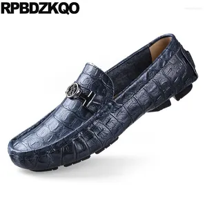 Casual Shoes 48 Alligator Loafers 47 Green Metal Python Leather Breattable Hollow Out Men Driving Spring Large Size 11 Crocodile Blue