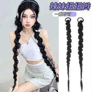 Kvinnlig peruk Braid Fried Dough Twists flätan New Style Wig Twid Braid Fashion Boxing Braid Hår hästsvans fläta