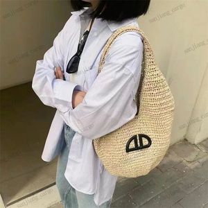 Designer stor kapacitet totes anine canvas bing raffias väv axel väska halm sommar ab bokstav strand väska shopping totes kvinnor handväska underarm hobos resor