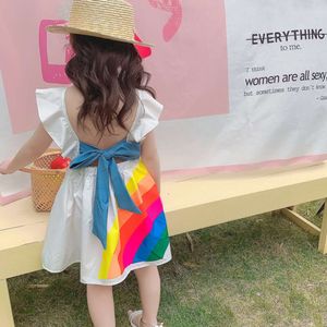 2021 New Summer Girls' Strap Colorful Casual Sleeveless Party Princess Dress Cute Children's Baby Kids Girls Clothing